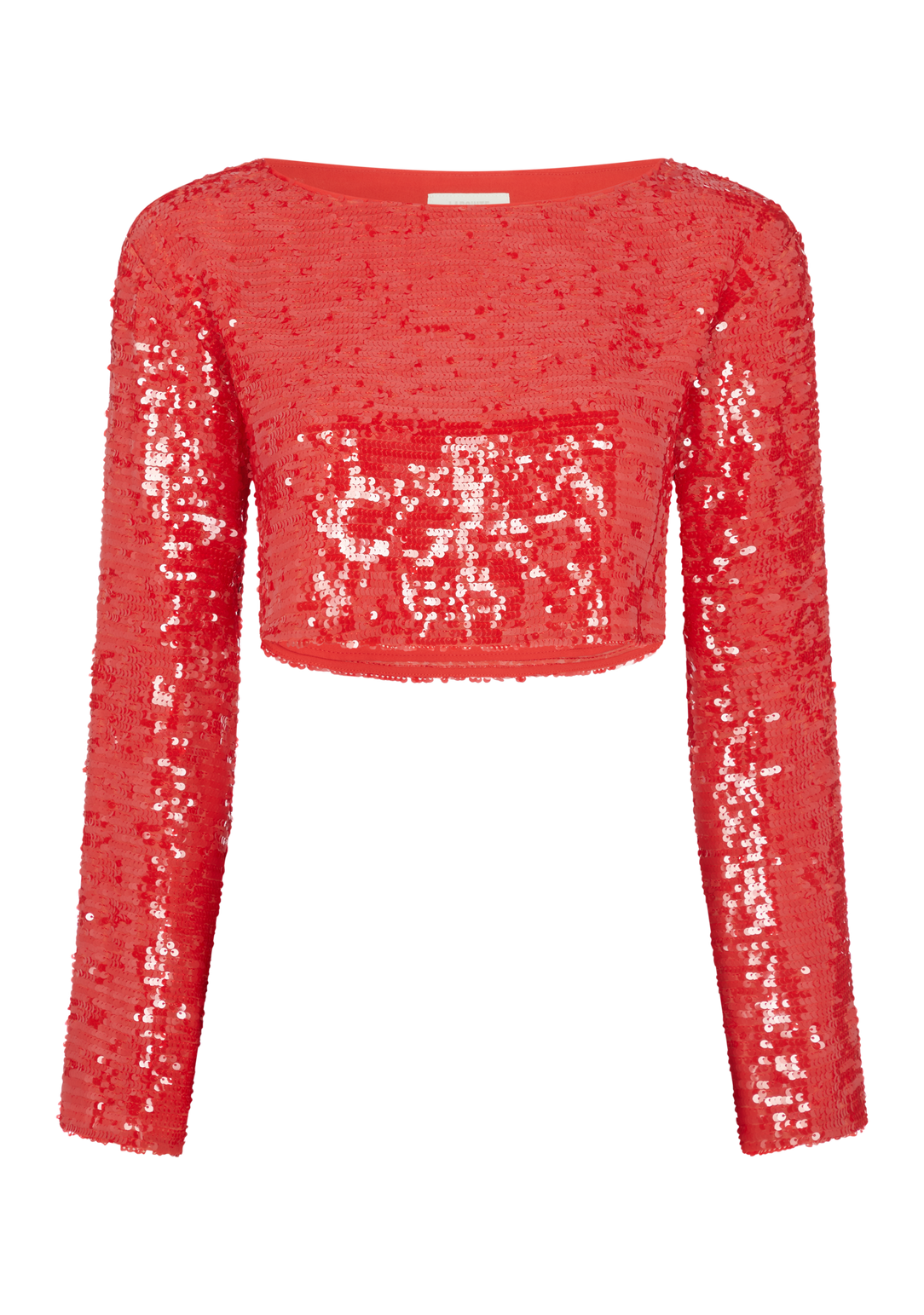 Red sequin crop top sales dance