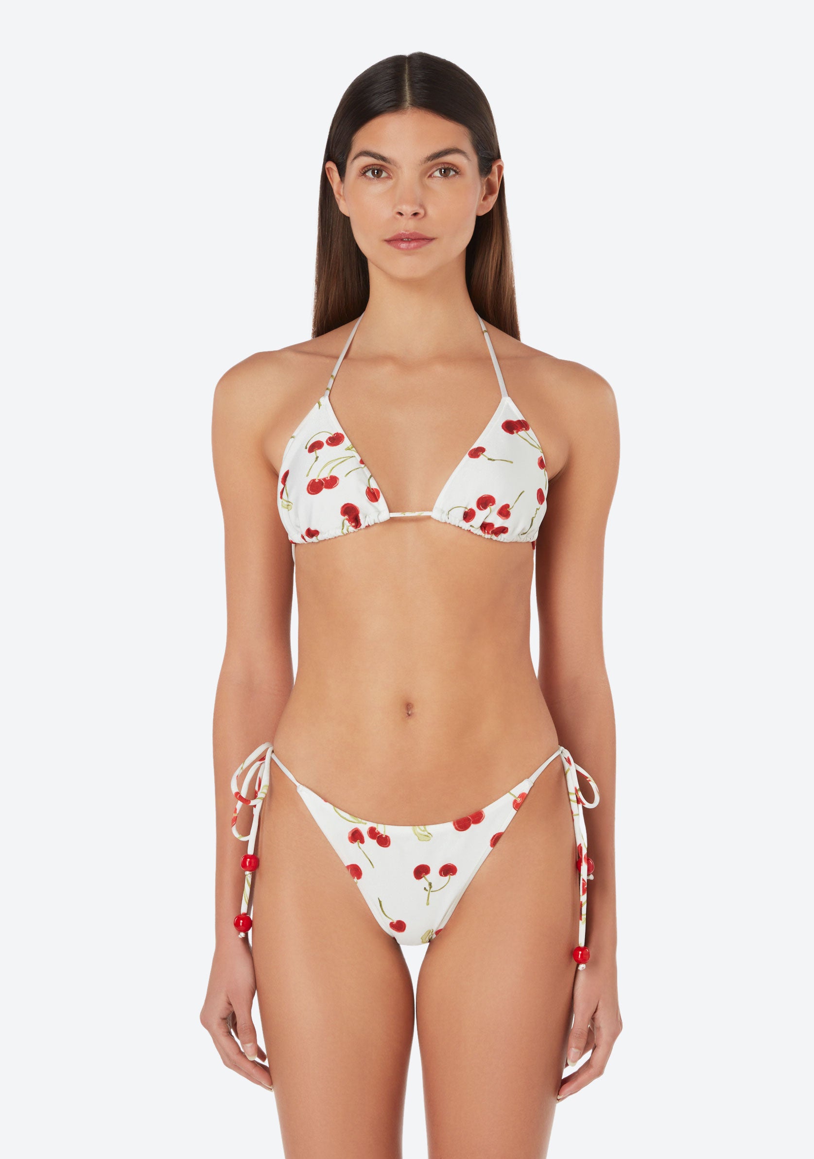 Divine Tie Side Skimpy Bikini Bottom - Cherry Hearts